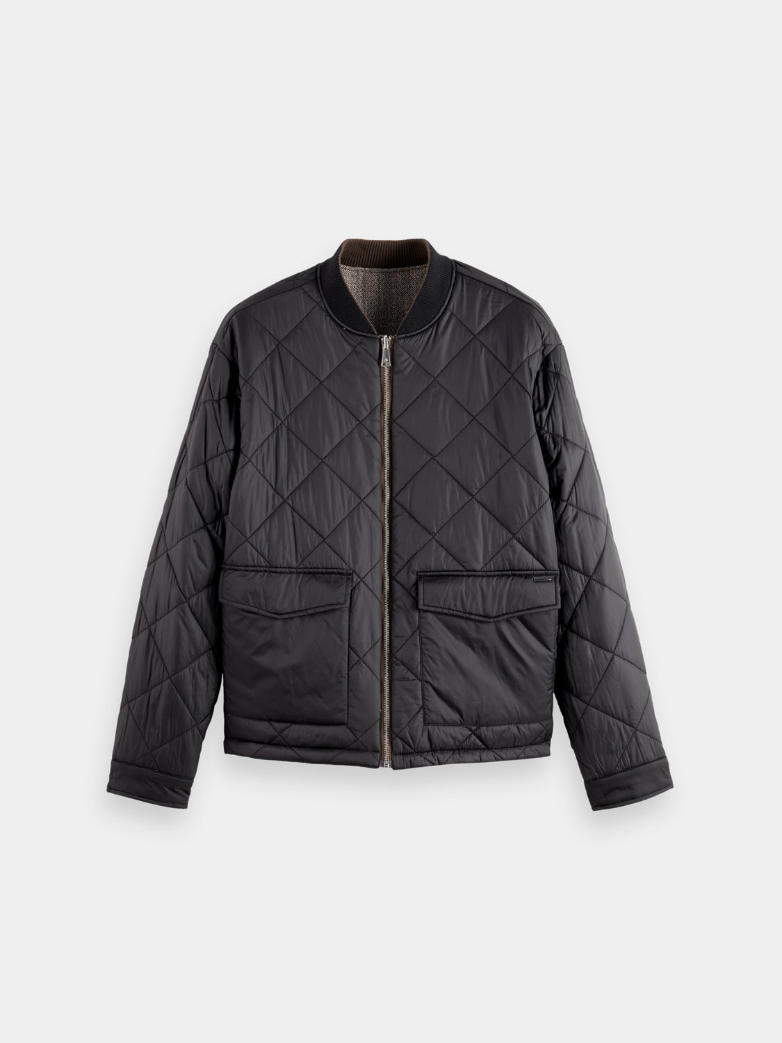 Reversible bomber jacket - Demitasse / Eggnog Herringbone