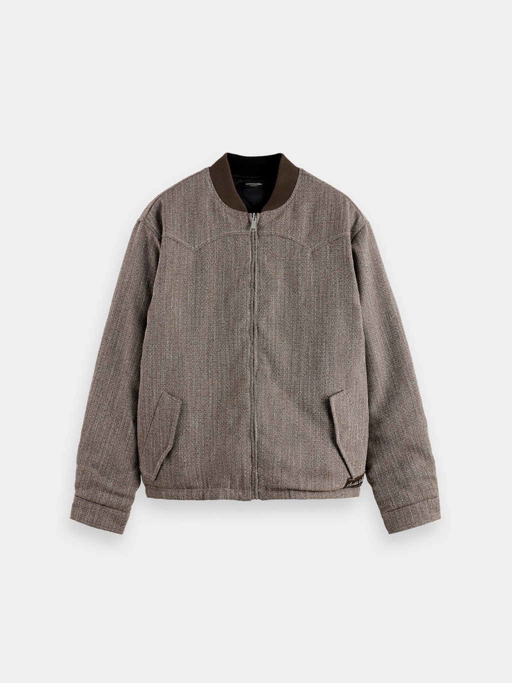Reversible bomber jacket - Demitasse / Eggnog Herringbone