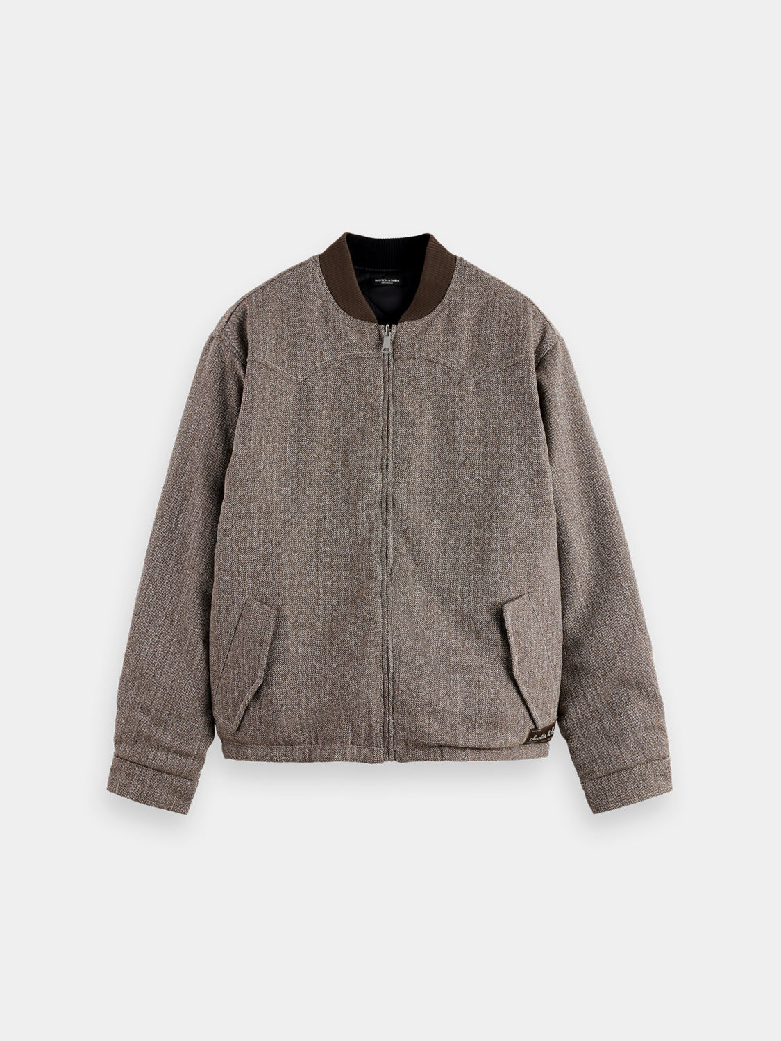 Reversible bomber jacket - Demitasse / Eggnog Herringbone