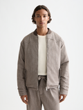 Reversible bomber jacket - Demitasse / Eggnog Herringbone