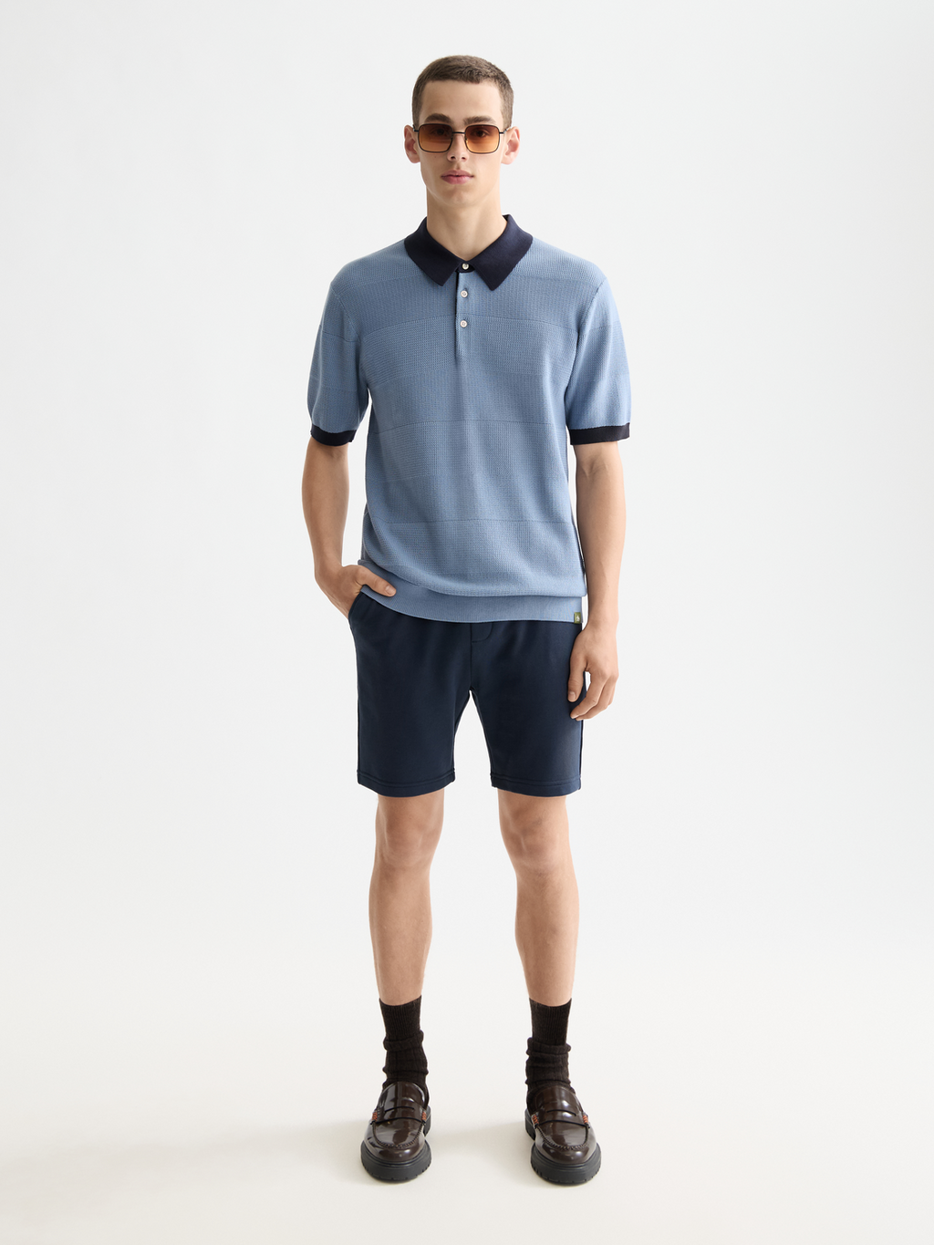 Logo badge sweatshorts - Sky Captain
