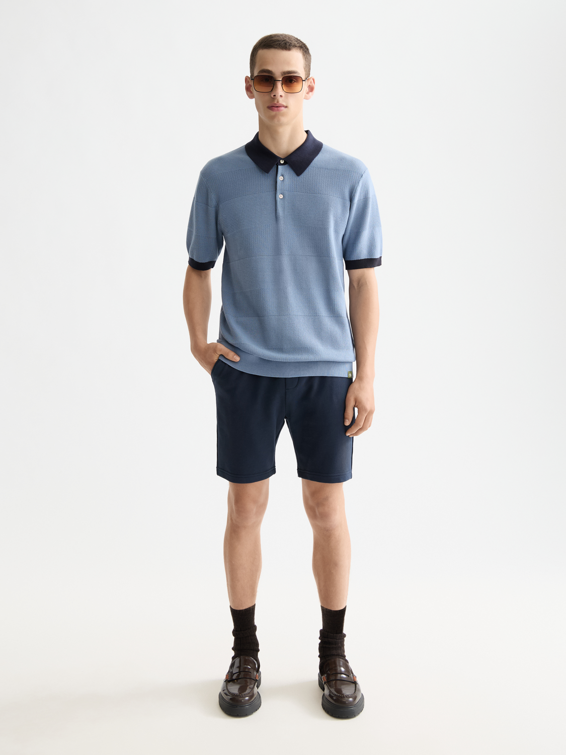 Logo badge sweatshorts - Sky Captain