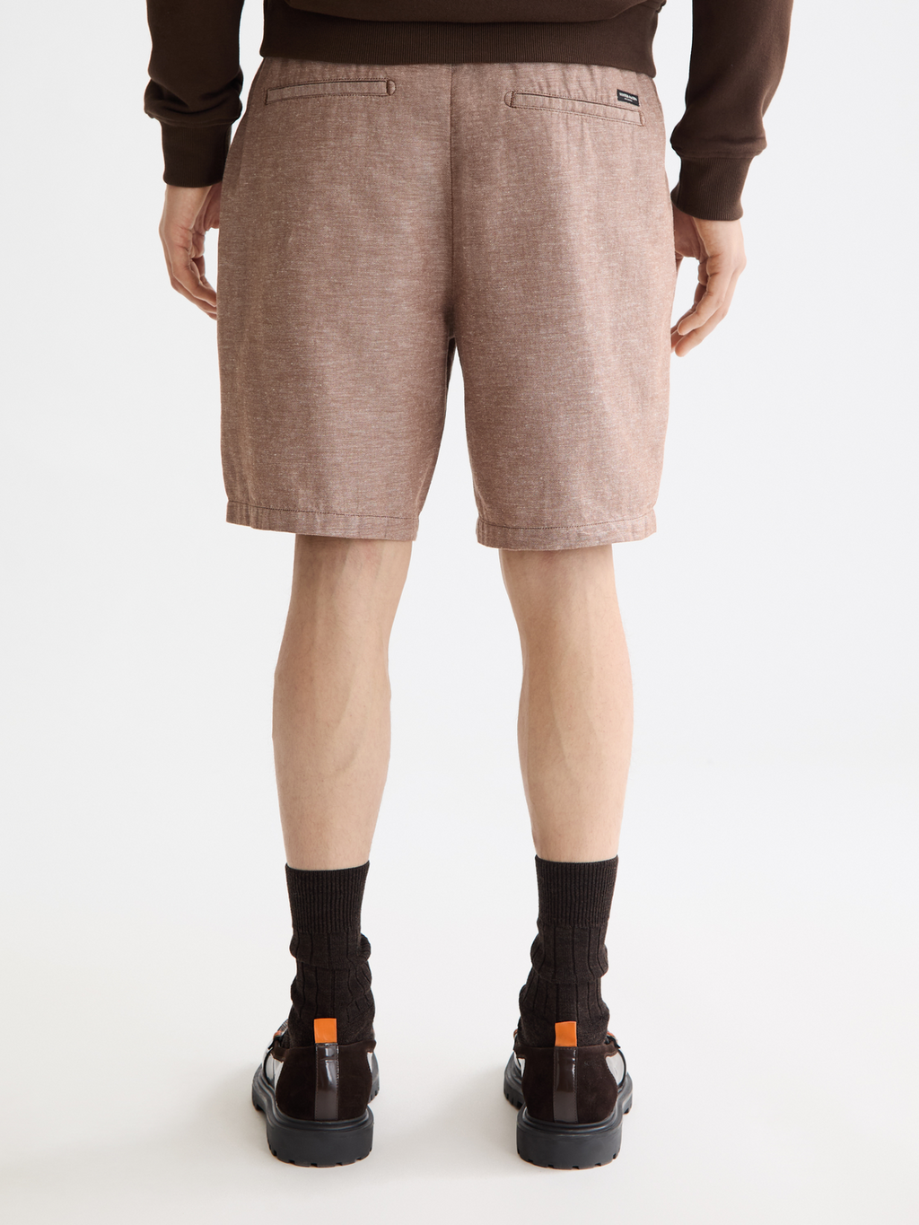 Fave cotton-linen shorts - Soft Silt