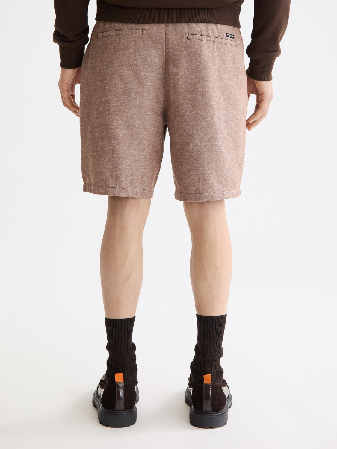 Fave cotton-linen shorts - Soft Silt