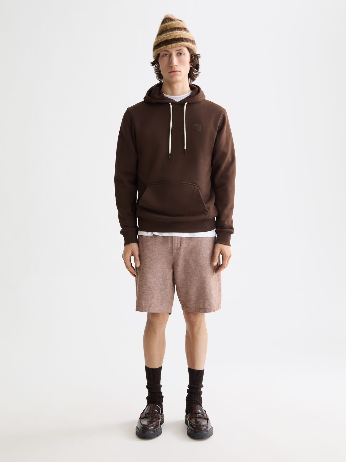 Fave cotton-linen shorts - Soft Silt