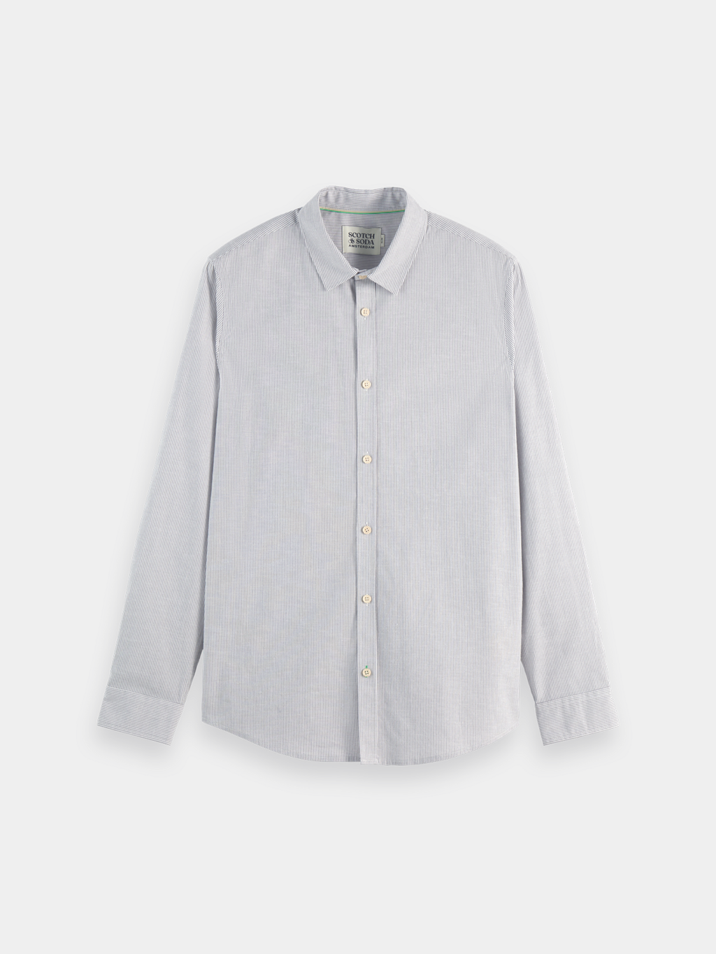 Poplin shirt - Gull / White Stripes