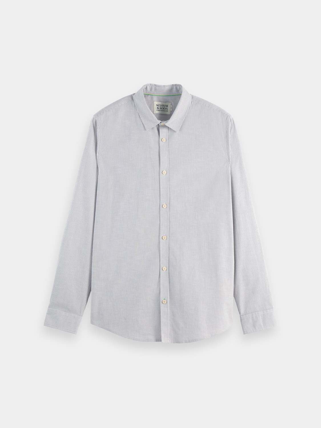 Poplin shirt - Gull / White Stripes