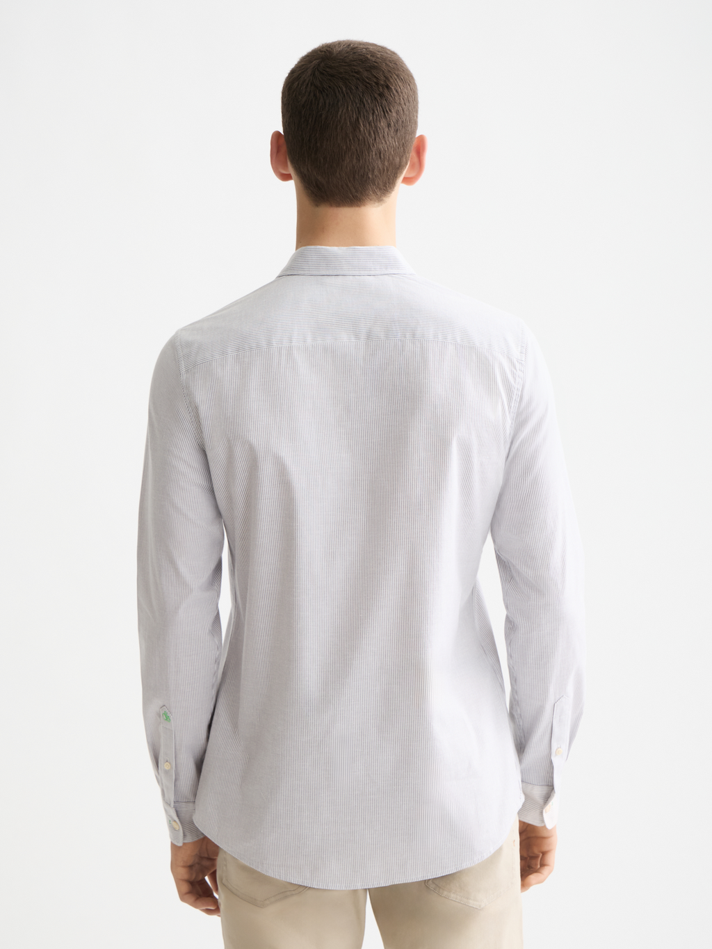 Poplin shirt - Gull / White Stripes