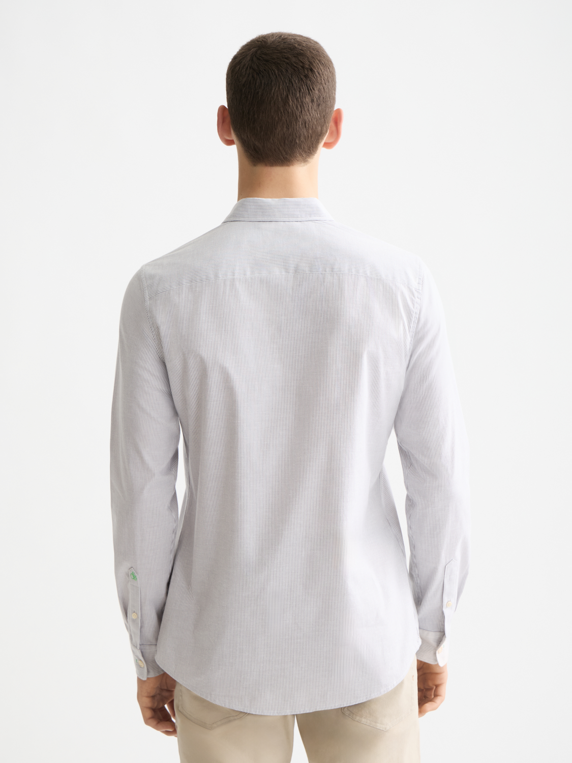 Poplin shirt - Gull / White Stripes