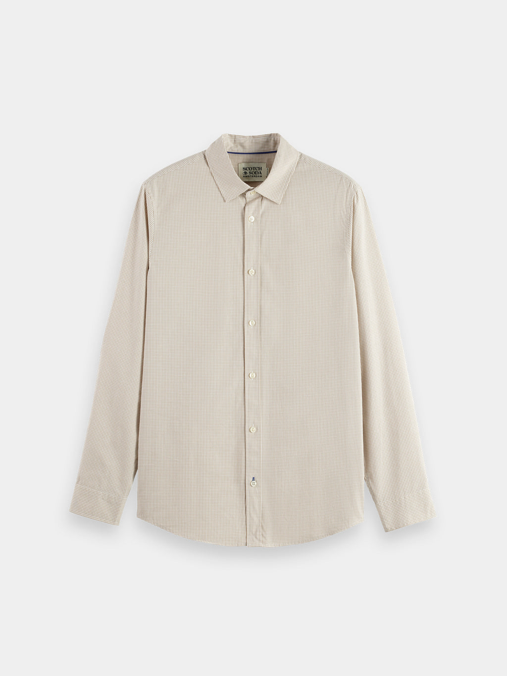 Check poplin shirt - Plaza Taupe Micro Check