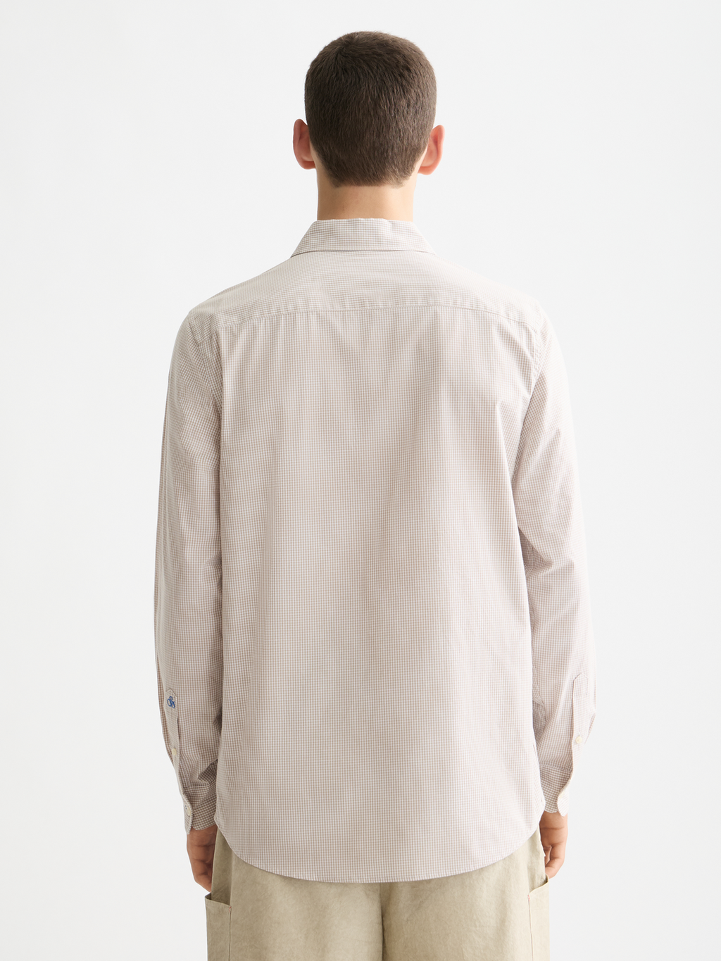 Check poplin shirt - Plaza Taupe Micro Check