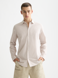 Check poplin shirt - Plaza Taupe Micro Check