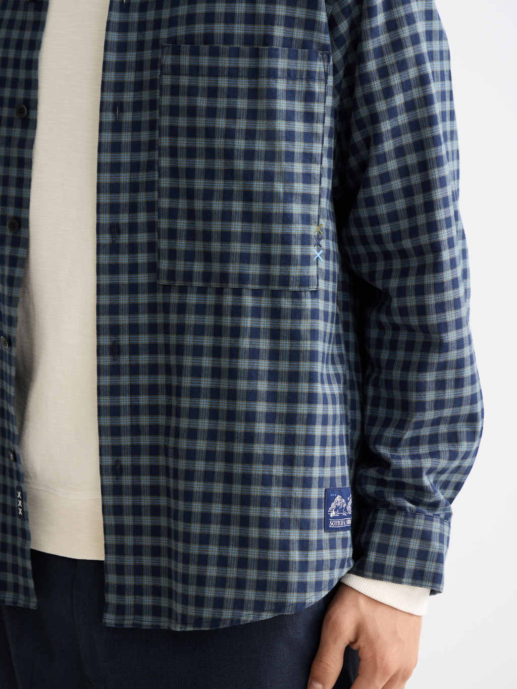 Lightweight flannel shirt - Sky Captain Check