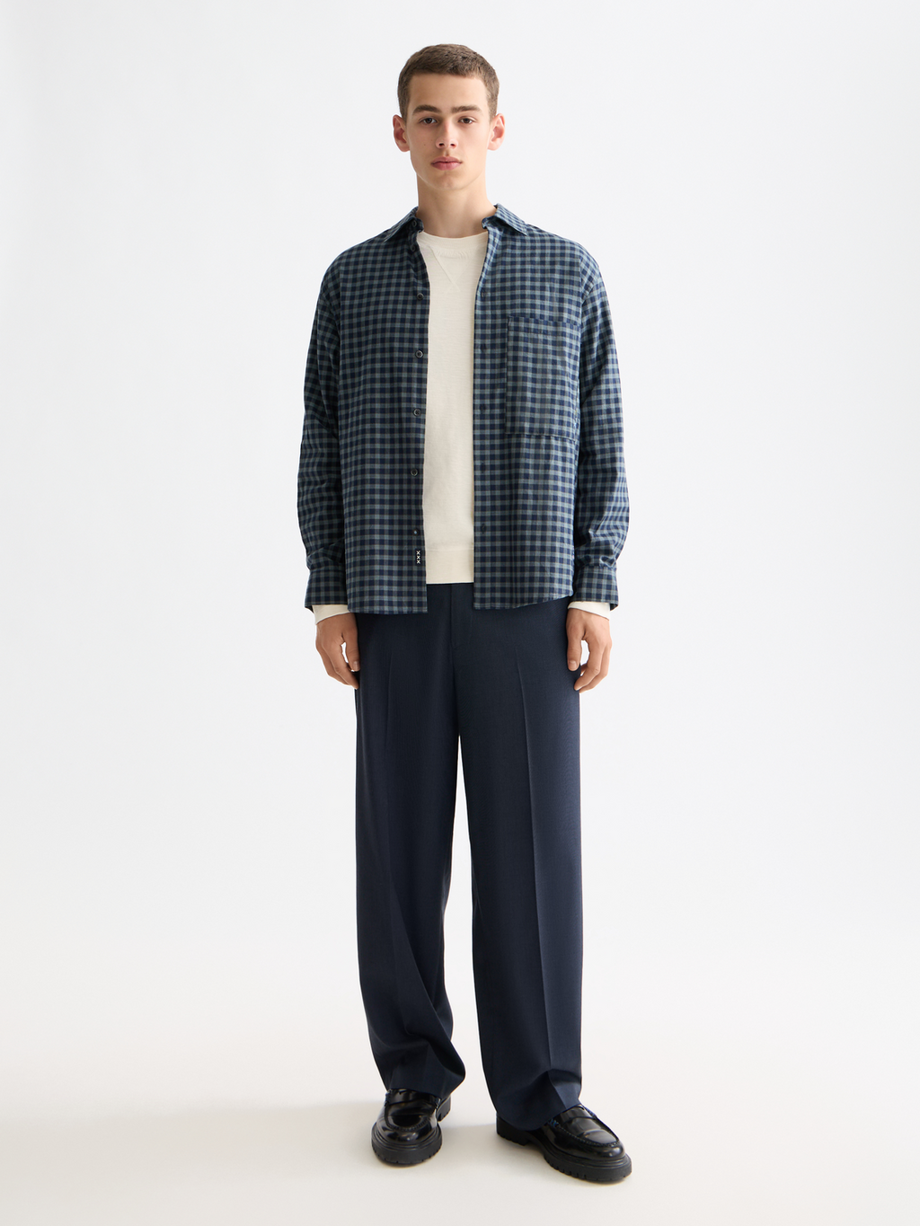Lightweight flannel shirt - Sky Captain Check