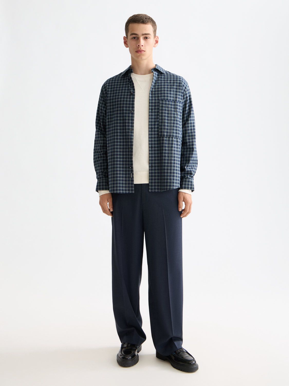 Lightweight flannel shirt - Sky Captain Check