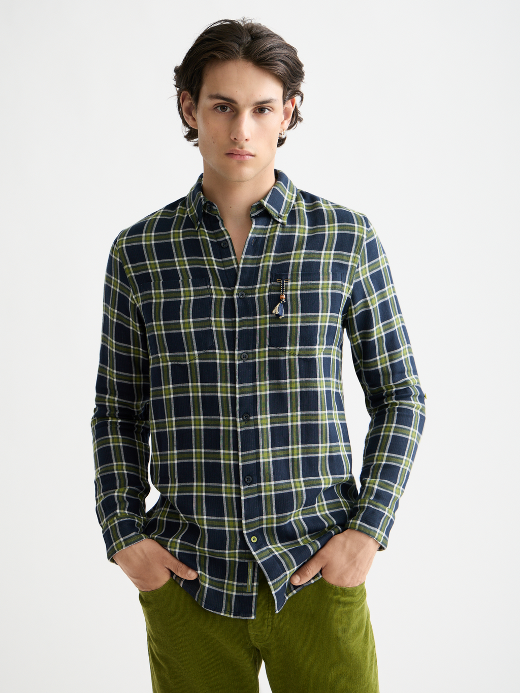 Double face check shirt - Sky Captain Check