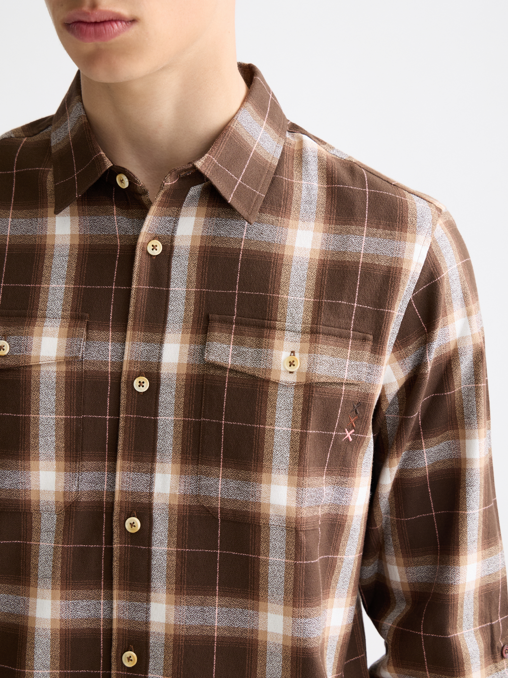 Lightweight flannel shirt - Soft Silt Check