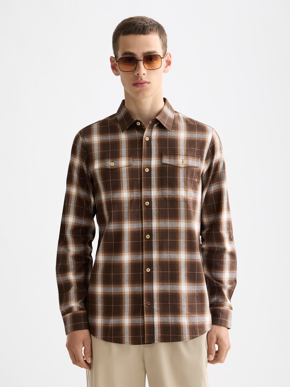 Lightweight flannel shirt - Soft Silt Check