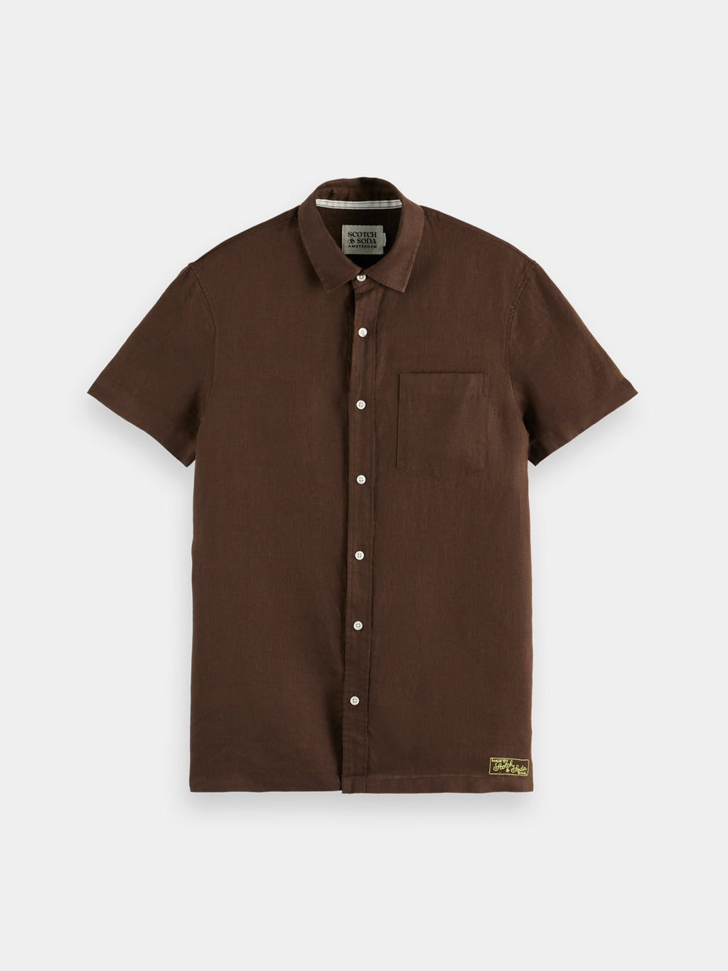 Short sleeved linen shirt - Demitasse