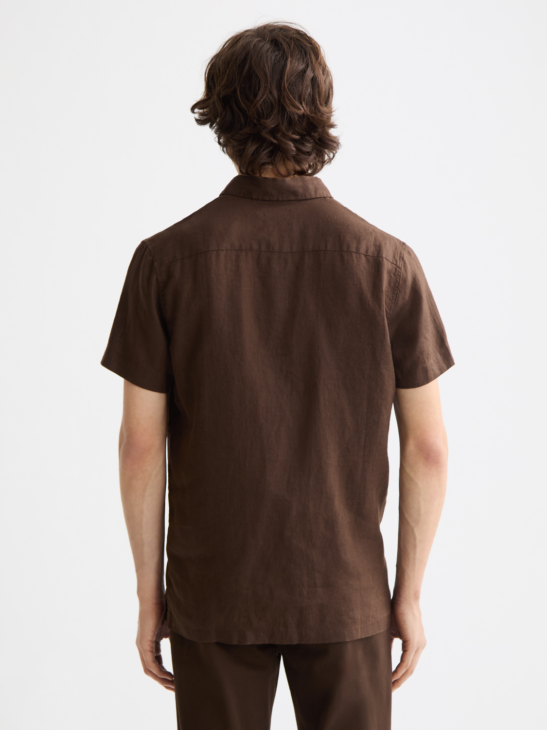 Short sleeved linen shirt - Demitasse