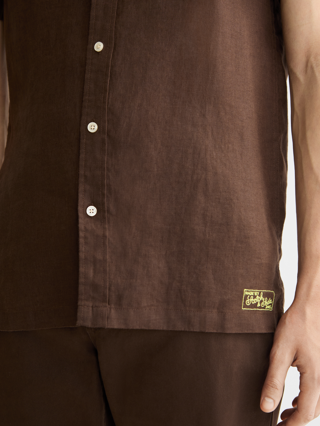 Short sleeved linen shirt - Demitasse