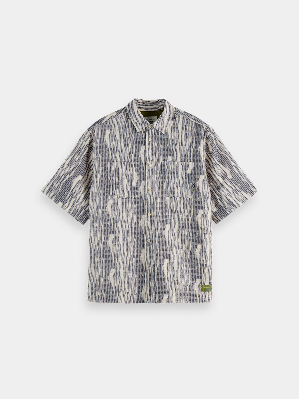 Jacquard short sleeved shirt - Sky Captain Jacquard