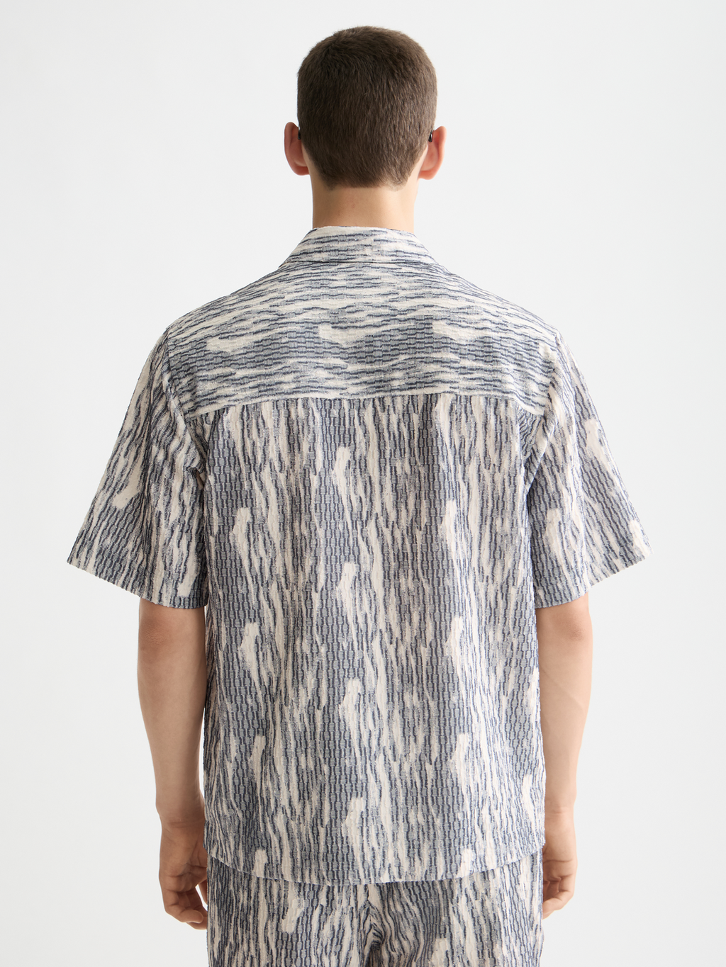 Jacquard short sleeved shirt - Sky Captain Jacquard