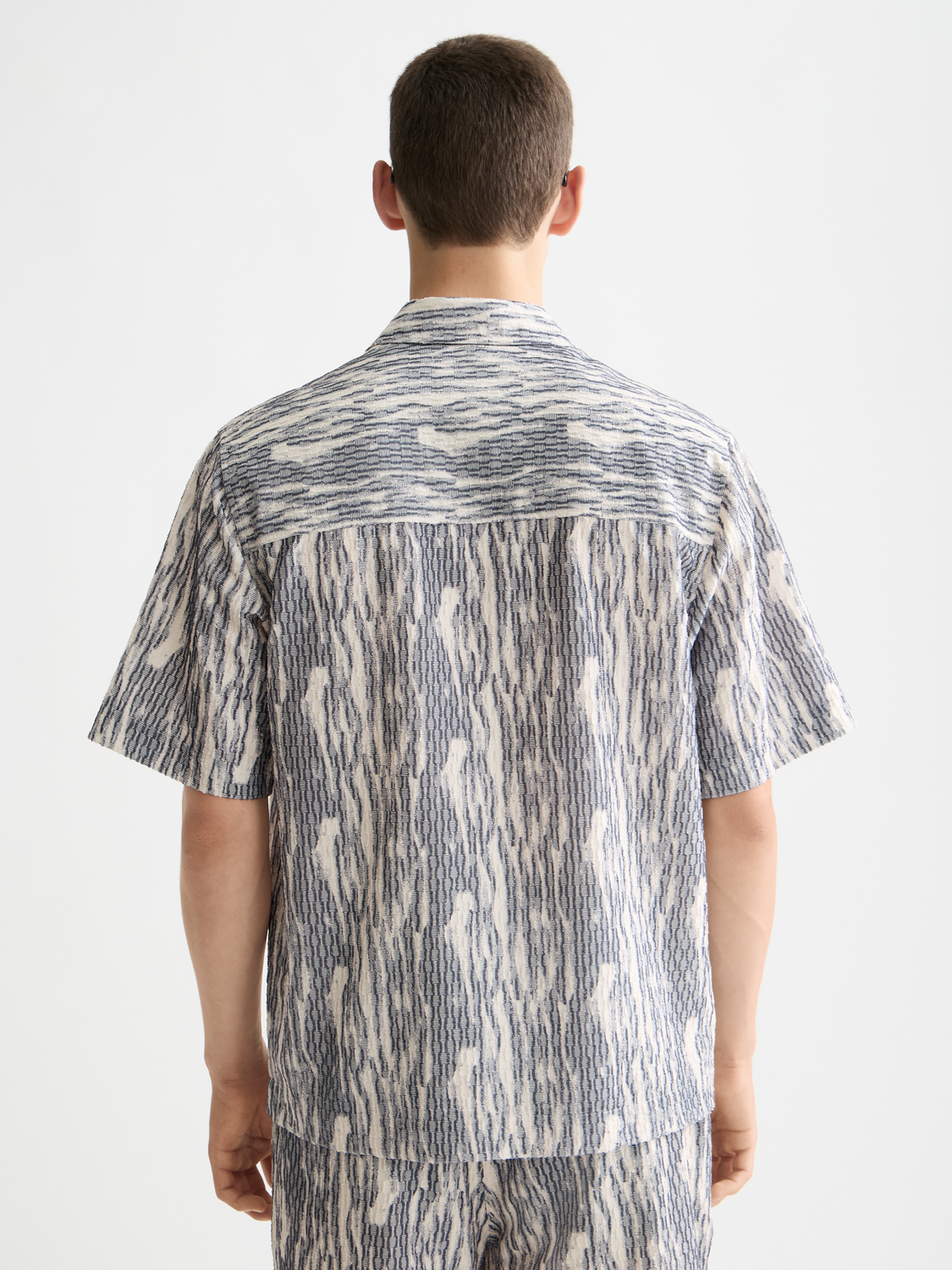 Jacquard short sleeved shirt - Sky Captain Jacquard
