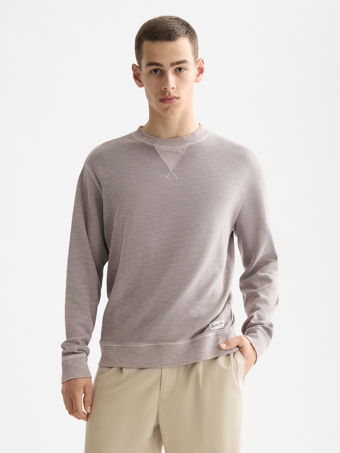 Garment-dyed sweatshirt - Gull