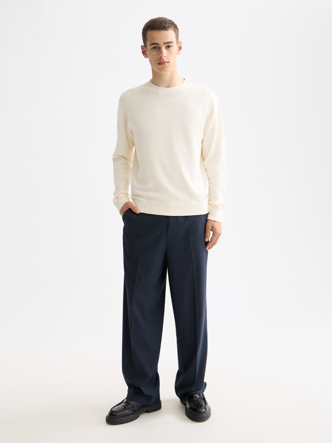 Garment-dyed sweatshirt - Eggnog