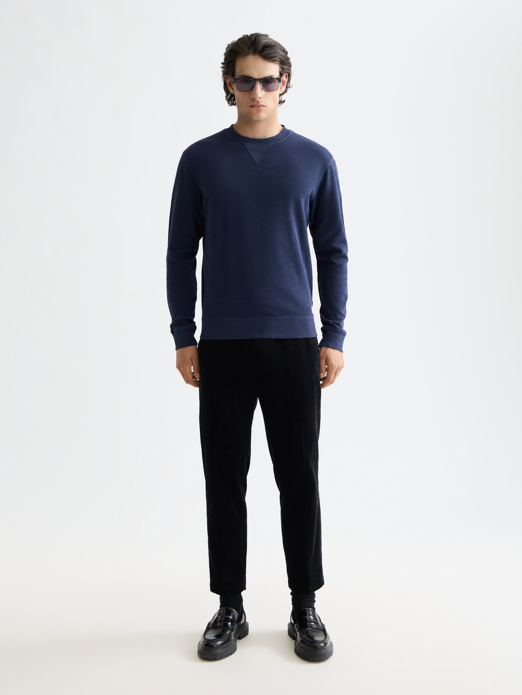 Garment-dyed sweatshirt - Peacoat