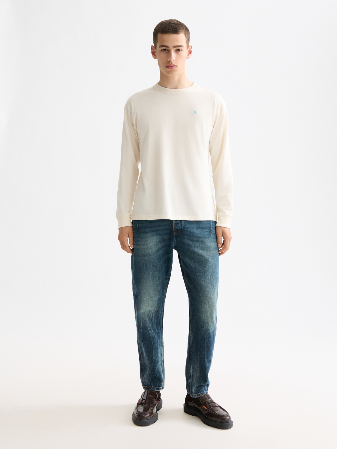 Logo long sleeved t-shirt - Eggnog