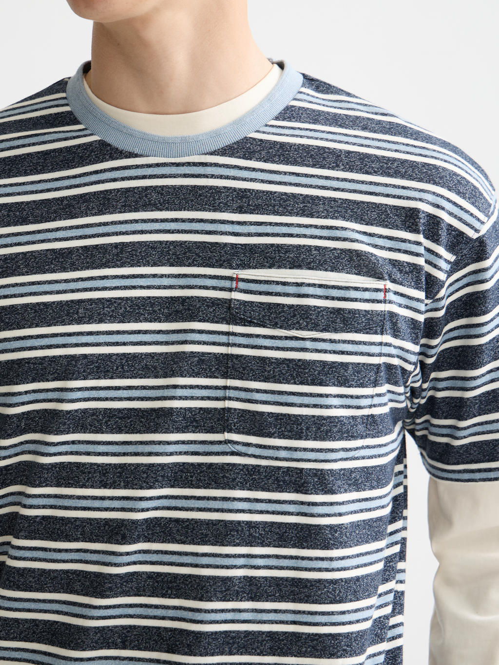 Yarn-dyed striped t-shirt - Blue/Multi Stripe