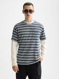 Yarn-dyed striped t-shirt - Blue/Multi Stripe