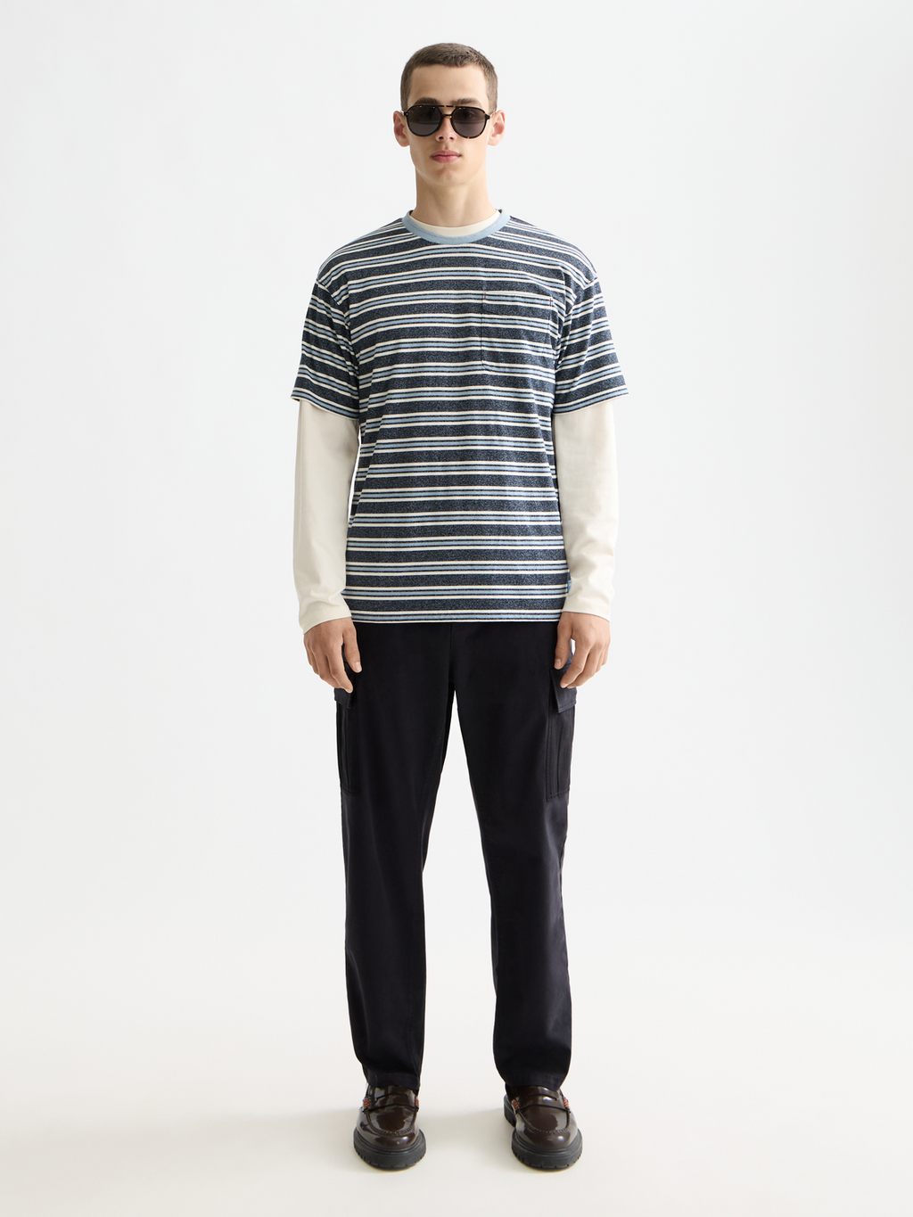 Yarn-dyed striped t-shirt - Blue/Multi Stripe
