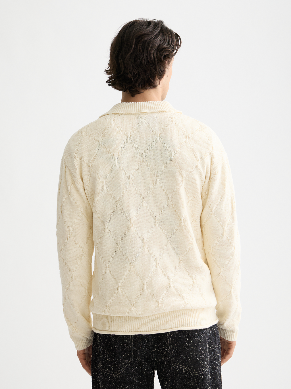 Knitted long sleeved shirt - Eggnog