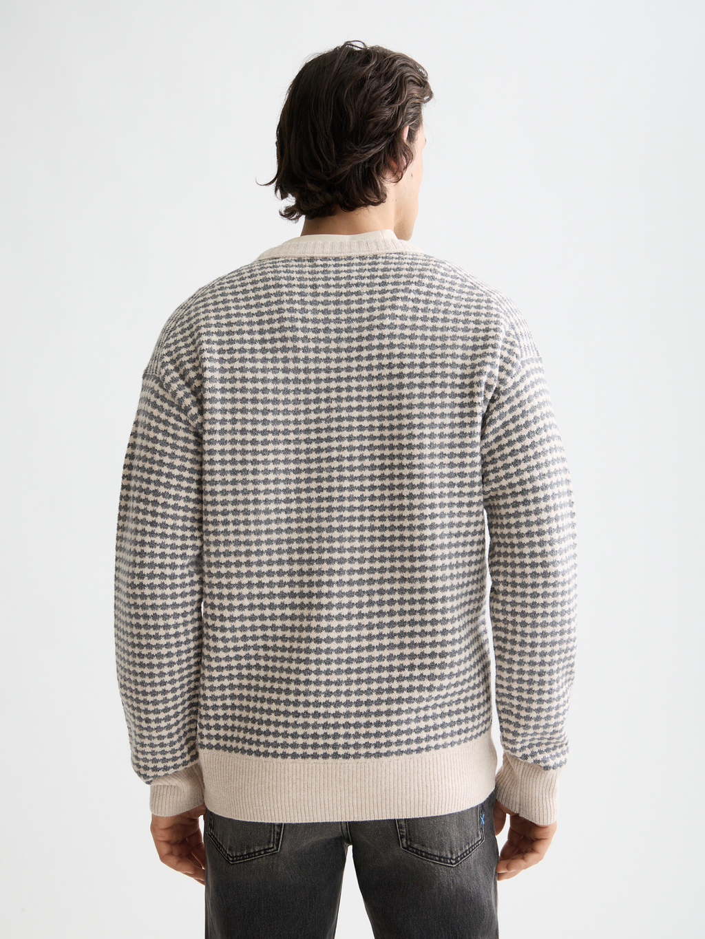 Chenille pullover - Grey Melange/ Eggnog