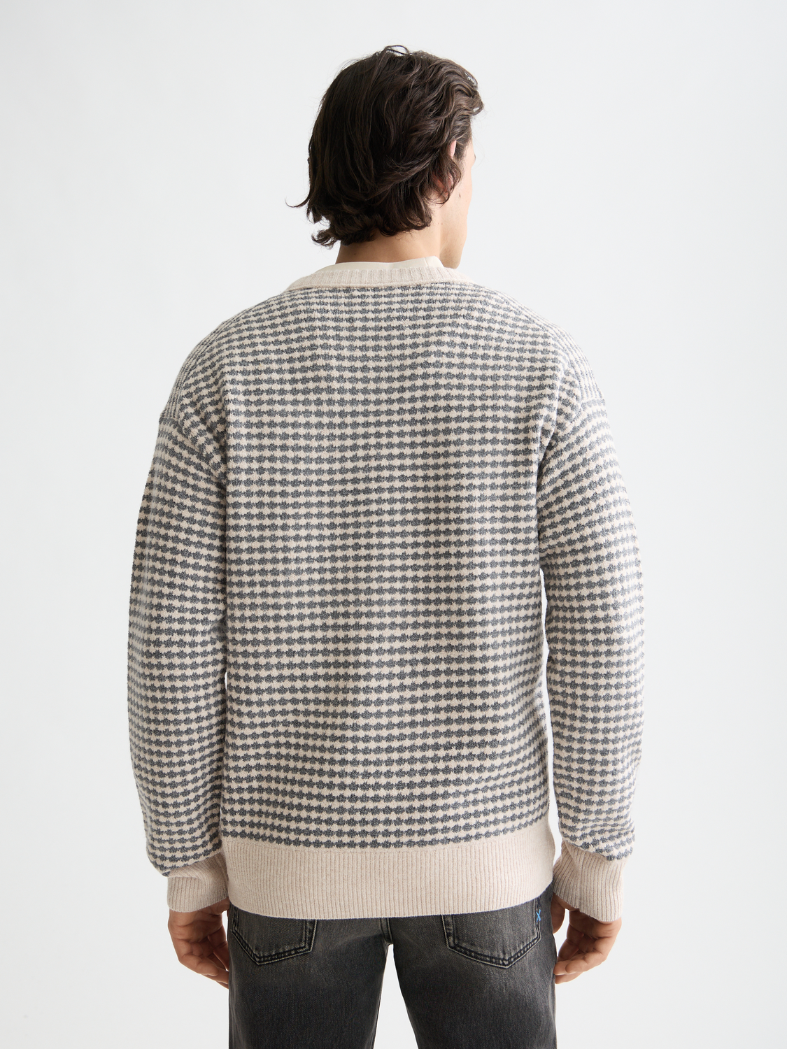 Chenille pullover - Grey Melange/ Eggnog