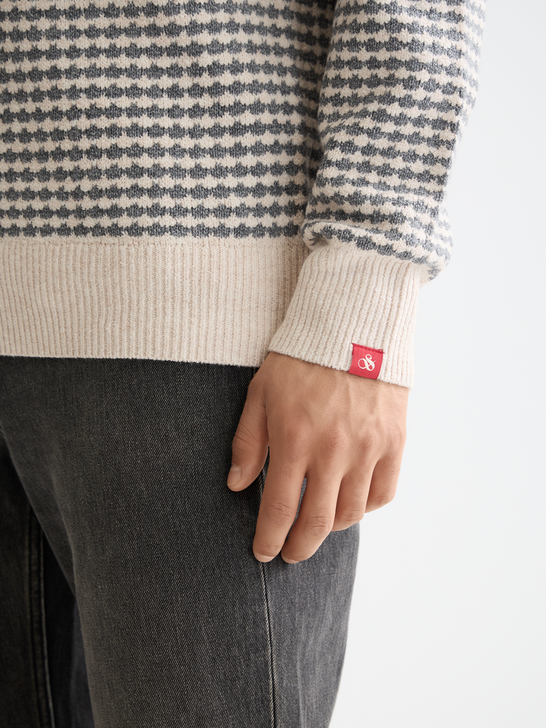Chenille pullover - Grey Melange/ Eggnog