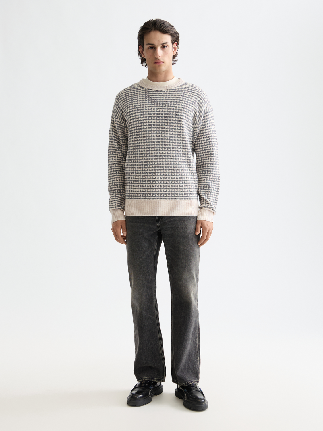 Chenille pullover - Grey Melange/ Eggnog