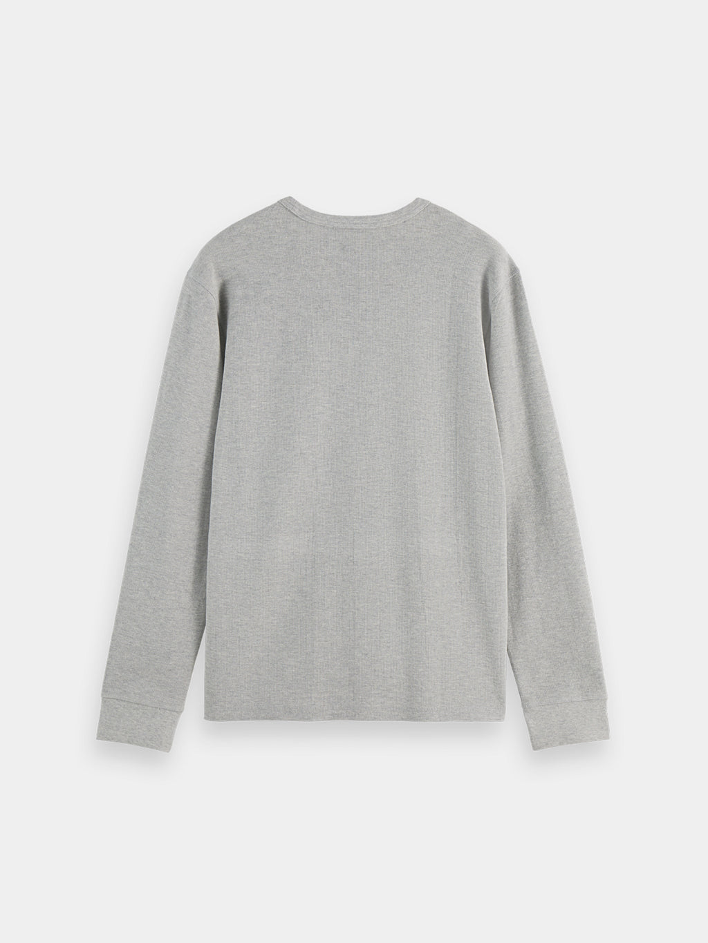 Waffle long sleeved t-shirt - Mid Grey Melange