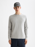 Waffle long sleeved t-shirt - Mid Grey Melange