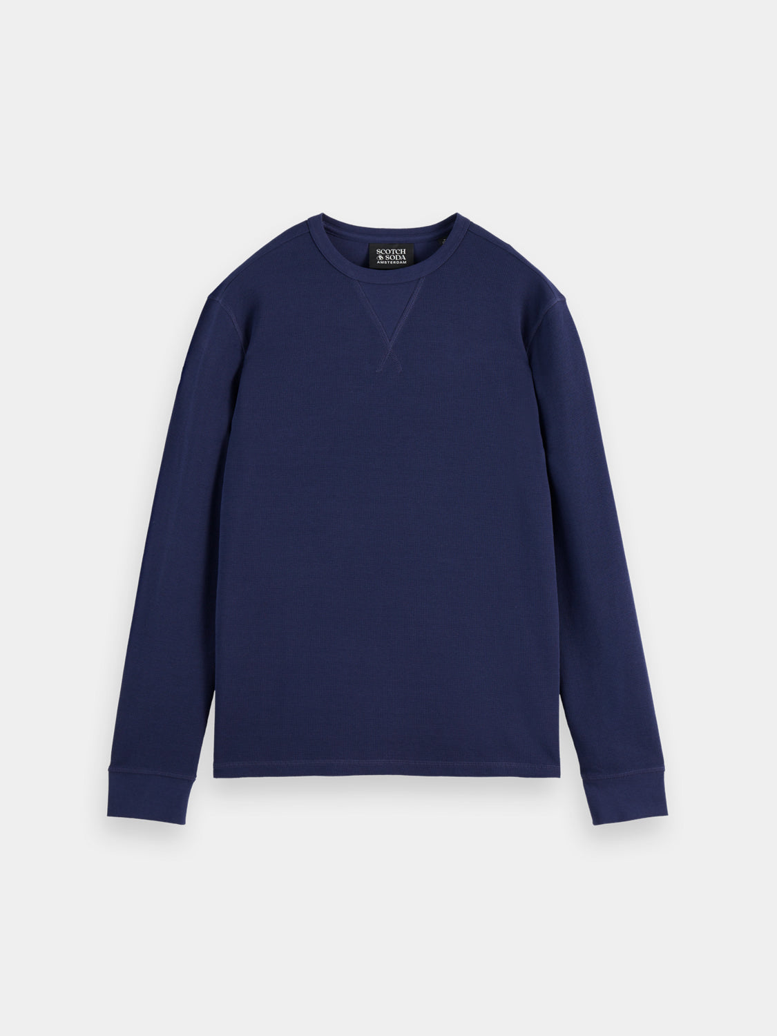 Waffle long sleeved t-shirt - Peacoat