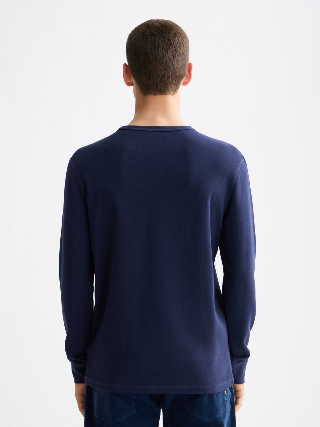Waffle long sleeved t-shirt - Peacoat