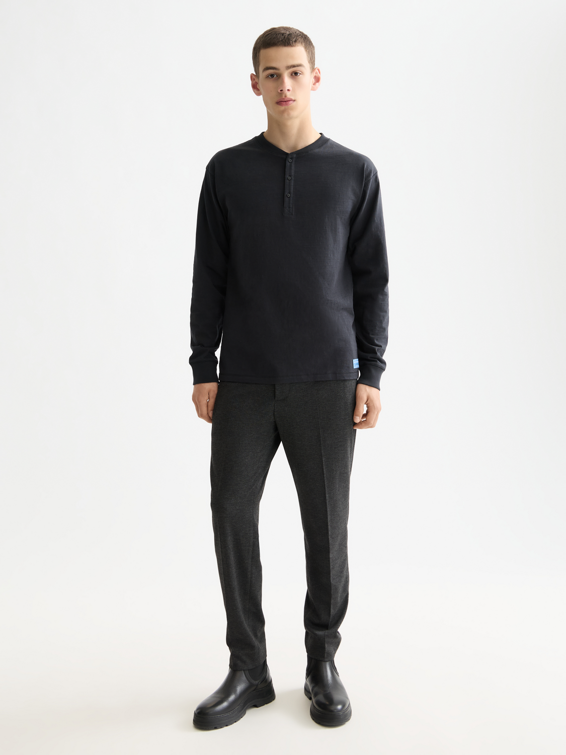 Slub Henley shirt - Meteorite
