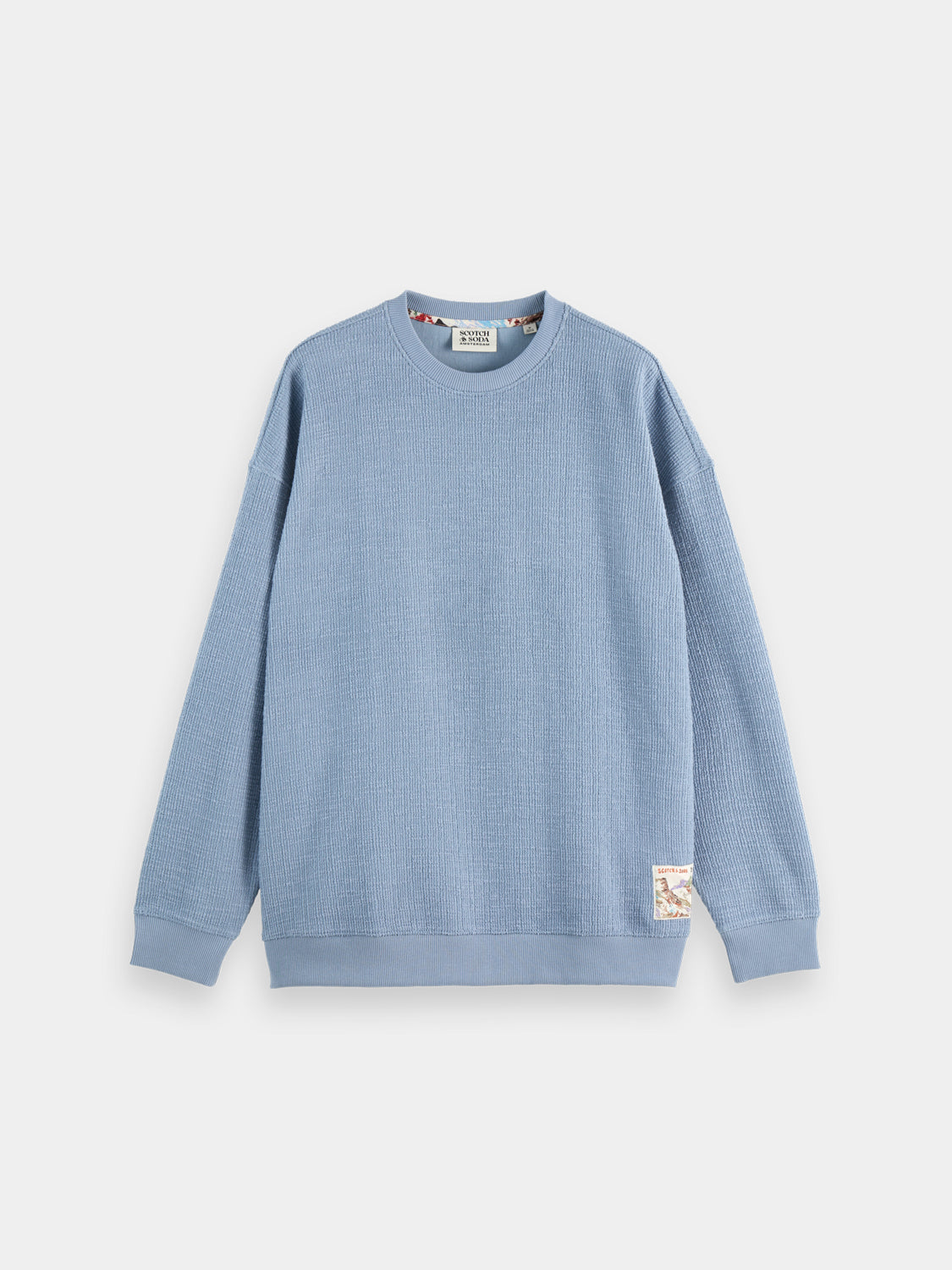 Textured sweatshirt - Faded Denim