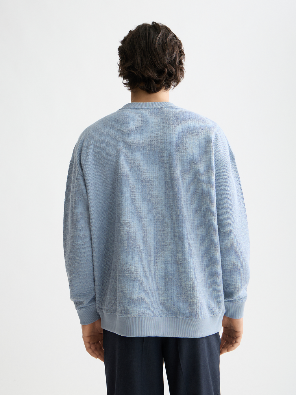 Textured sweatshirt - Faded Denim