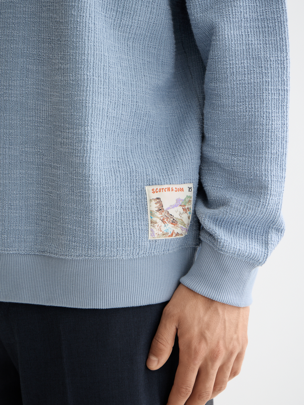 Textured sweatshirt - Faded Denim