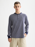 Striped henley shirt - Navy/White Stripe