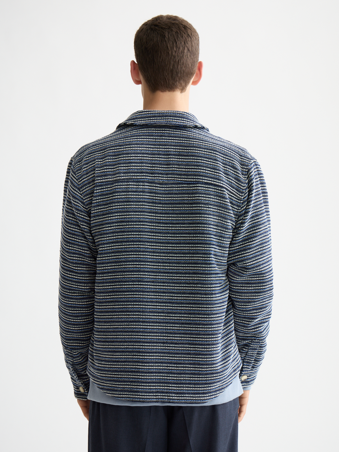 Structured striped overshirt - Blue Stripe
